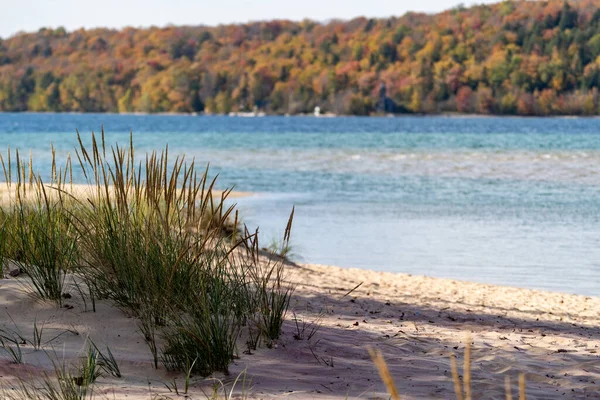 Sandstranden Vid Pictured Rocks National Lakeshore Övre Halvön Michigan Hösten — Stockfoto