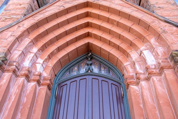 Calumet Michigan October 2021 Doorway Entry Historical Anne Church Church — Stock Photo, Image