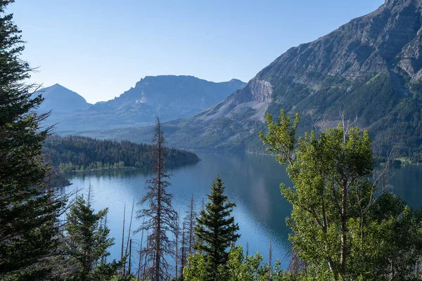 Ochtend Landschap Glacier National Park Bij Saint Mary Lake — Stockfoto