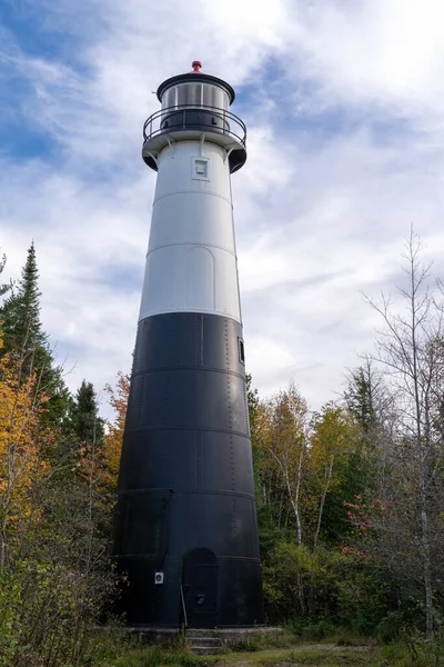 Grand Island Harbor Rear Range Lighthouse Perto Munising Michigan Outono — Fotografia de Stock