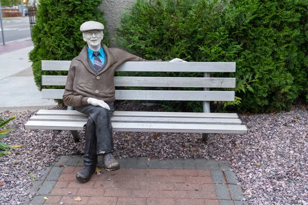 Marquette Michigan October 2021 Bench Dedicated Late Richard Dick Hillier — Stock Photo, Image