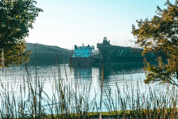 Two Harbors Minnesota Pazdziernika 2021 Statek Towarowy Edwin Gott Lake — Zdjęcie stockowe