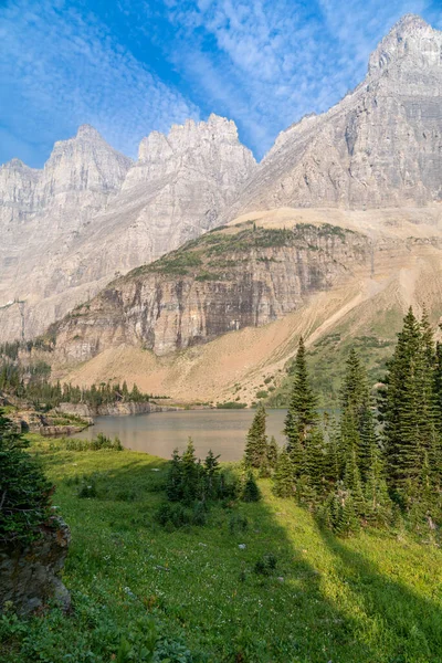 Turistická Stezka Ledovcovému Jezeru Národním Parku Glacier — Stock fotografie