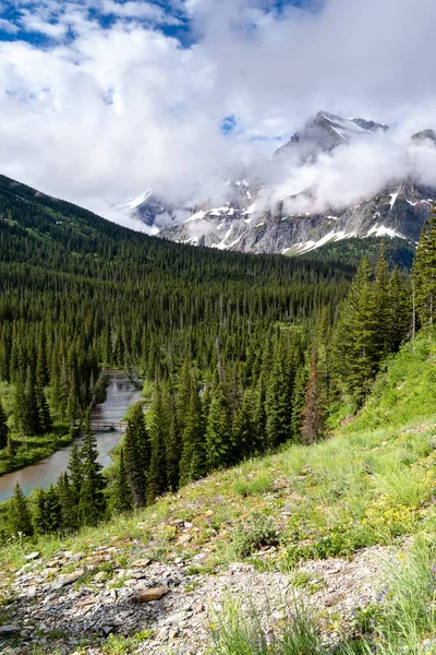 Indah Pemandangan Sepanjang Grinnell Glacier Trail Glacier National Park Montana — Stok Foto