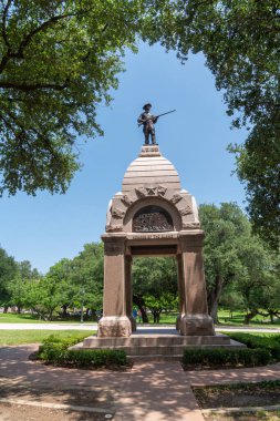 Austin, Texas - May 23, 2022: The Heroes of the Alamo Monument is an outdoor memorial for those who fought and died during the Battle of the Alamo, at the Texas State Capitol