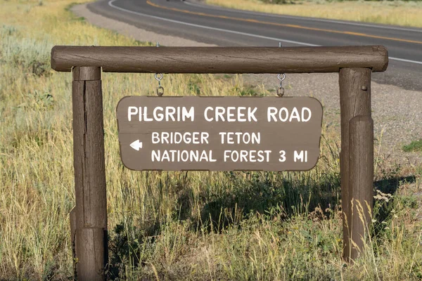 Unpaved Pilgrim Creek Road Grand Teton National Park Wyoming — Stockfoto