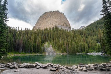 Lake Agnes with a view of BIg Beehive at Lake Louise in Banff National Park Canada