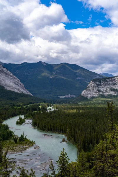 View Bow River Seen Hoodoos Viewpoint Banff National Park Alberta — Stockfoto