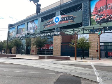 Phoenix, Arizona - August 23, 2022: Exterior of Chase Field, home of the Arizona Diamondbacks, a professional Major League Baseball team
