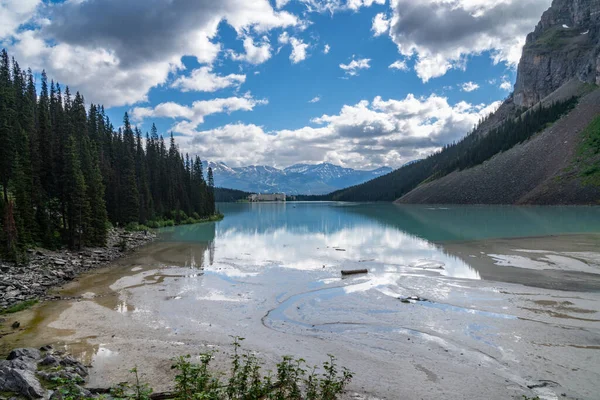 Zona Pantanosa Sedimentos Glaciares Del Lago Louise Parque Nacional Banff — Foto de Stock