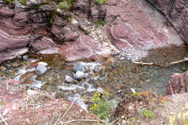 Waterton Lakes Ulusal Parkı Kanada 'da Red Rock Kanyonu