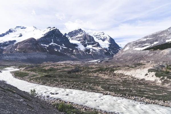 View Columbia Icefield Glaciers Icefields Parkway Canada — Stok fotoğraf