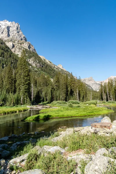 Peaceful Pond Cascade Canyon Trail Grand Teton National Park Wyoming — Foto de Stock