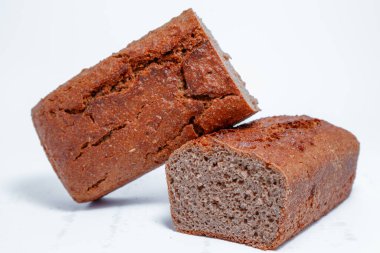 Dietary whole grain bread. Fresh bread is cooled on a special.