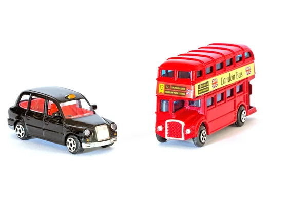伦敦的公交车和黑的士. — 图库照片