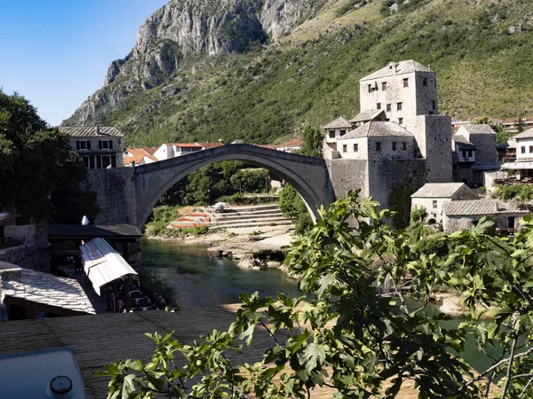 Mostar Sul Fiume Neretva Una Delle Più Grandi Città Della — Foto Stock