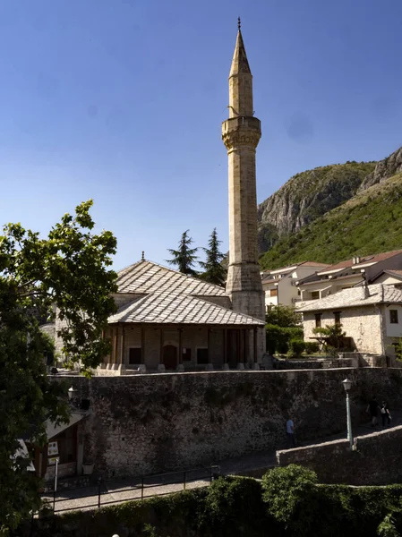 Mostar Neretva River One Largest Cities Bosnia Herzegovina Muslim Culture — Foto de Stock