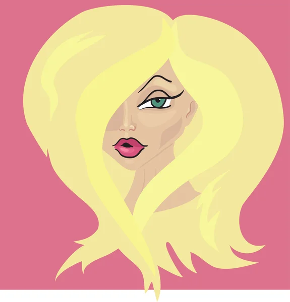 Retrato de una chica hermosa. ilustración vectorial — Vector de stock