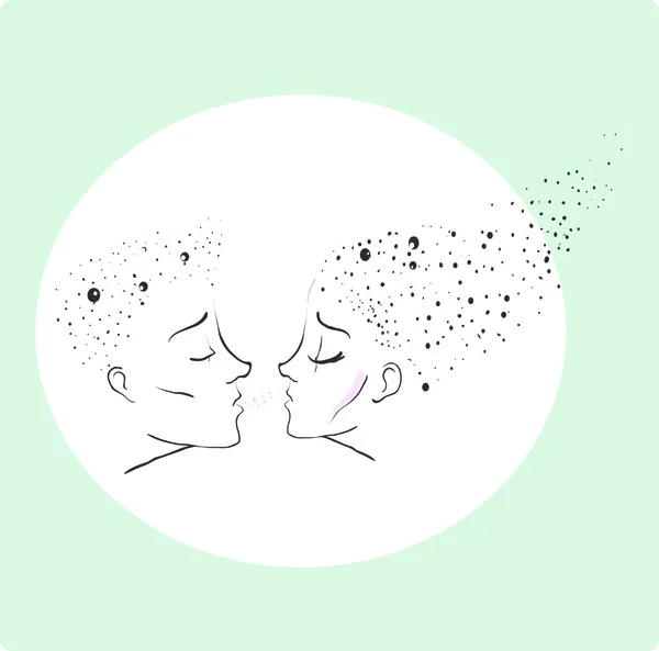 Un beso suave. Ilustración vectorial — Archivo Imágenes Vectoriales