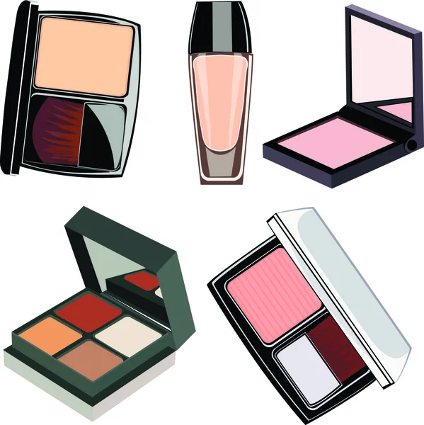 Set van cosmetica en make-up. vectorillustratie — Stockvector