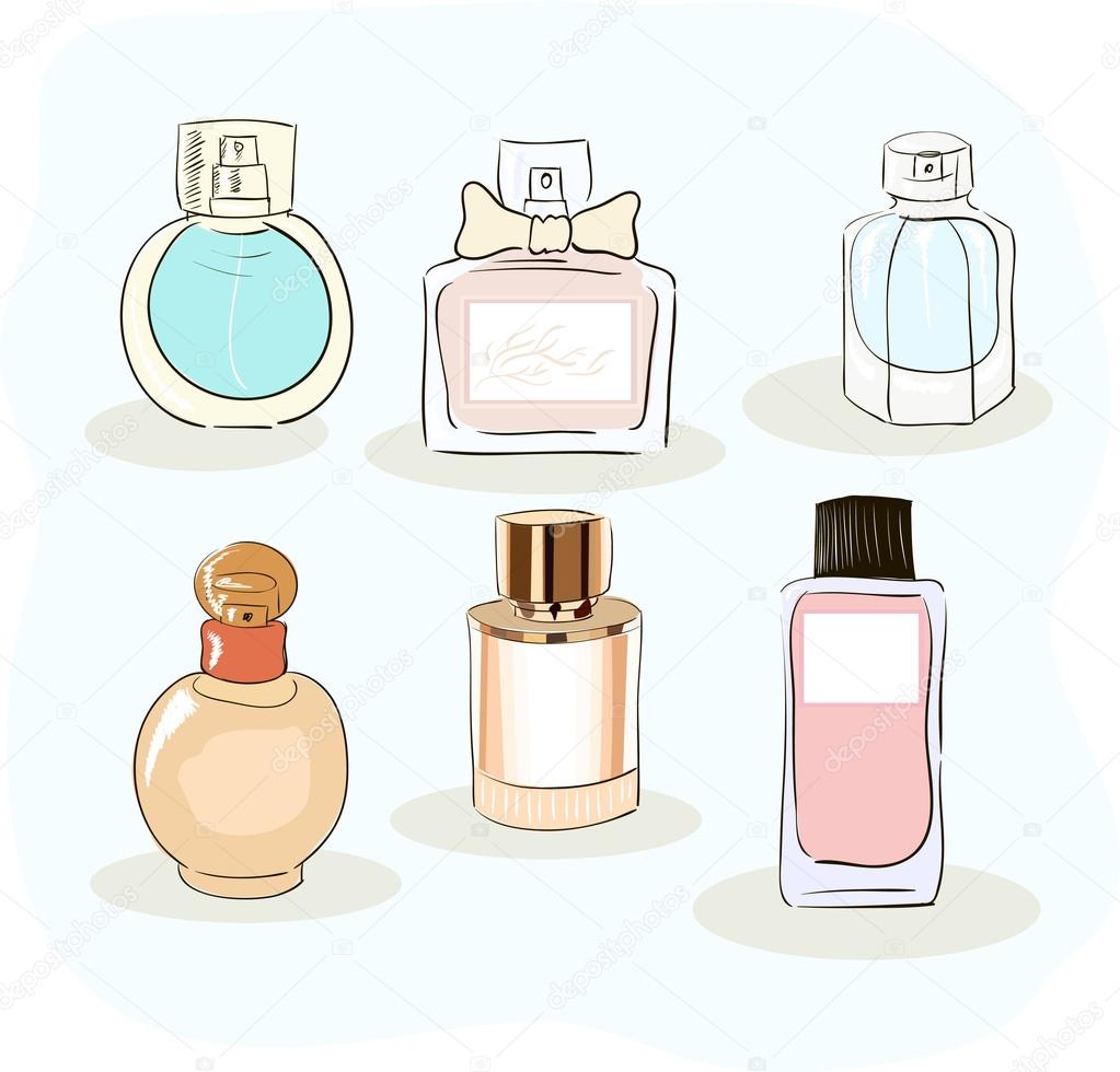 Set of a perfume bottle