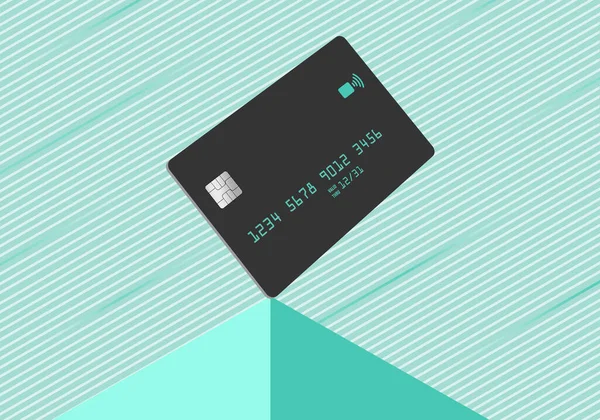 Eine Moderne Dunkelgraue Kreditkarte Ist Auf Einer Pyramide Mit Einem — Stockfoto