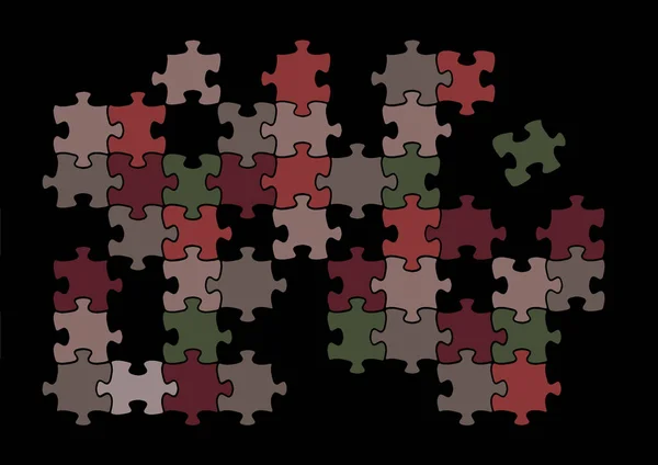 Jigsaw Pièces Puzzle Dans Des Tons Terre Pastel Est Dans — Photo