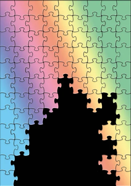 Pezzi Puzzle Formano Immagine Sfondo Questa Illustrazione — Foto Stock
