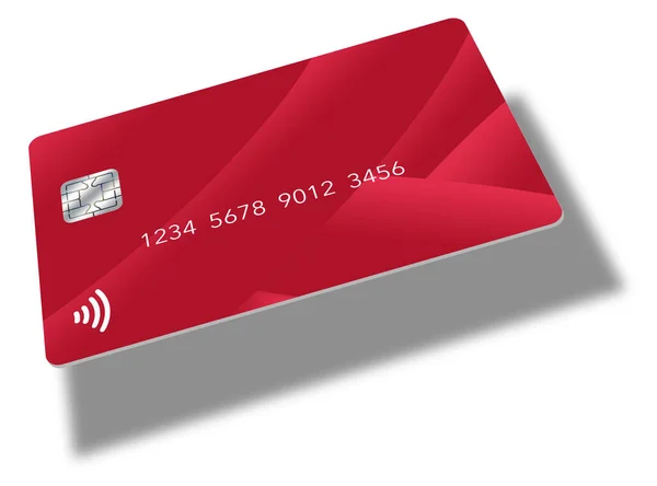 Here Generic Mock Credit Debit Card Red Illustration Modern Design — Stock Photo, Image