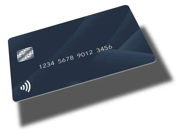 Here Generic Mock Credit Debit Card Blue Illustration Modern Design — Stock Photo, Image