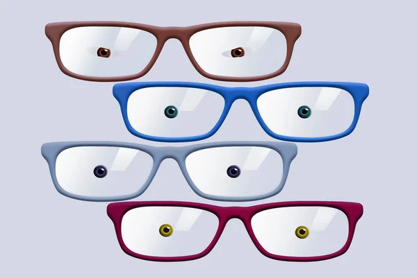 Eyeglasses Eyeballs Seen Isolated White Background Illustration Taking Care Your — Stock Photo, Image