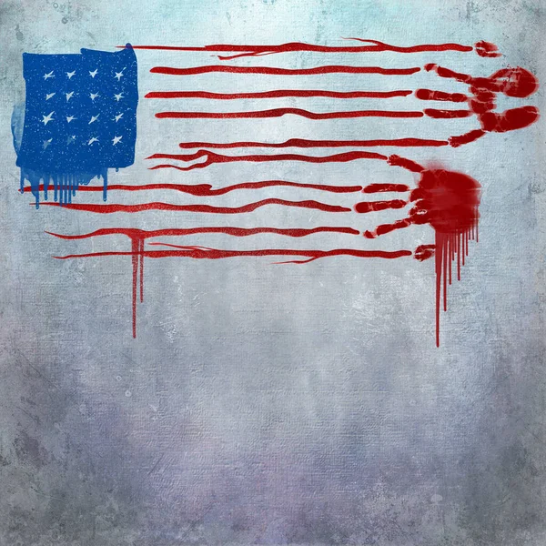 Una Bandera Estados Unidos Pintada Graffiti Una Pared Hormigón Con — Foto de Stock