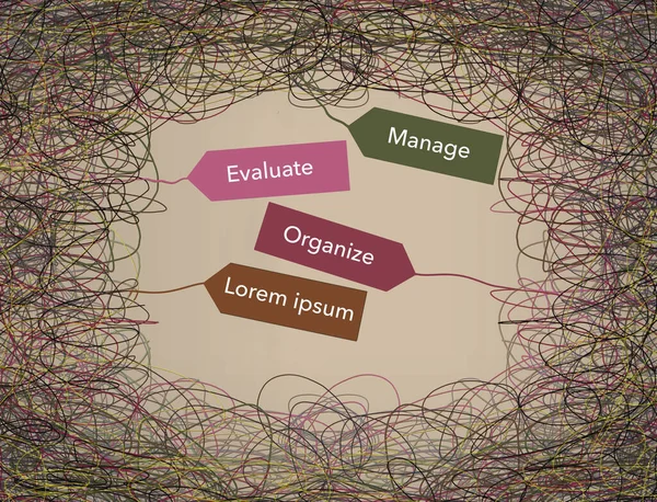 Poner Orden Desorden Tema Esta Ilustración Para Los Gerentes Negocio — Foto de Stock