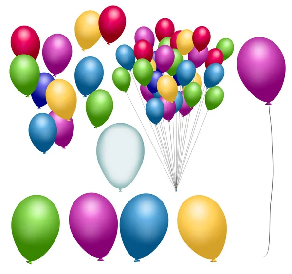 Helium Balloons Toy Balloons Isolated White Background Illustration Used Graphic — Stock Photo, Image