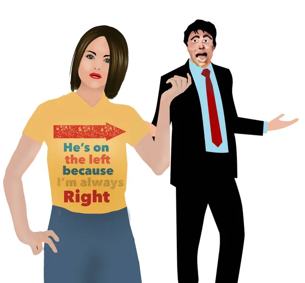 Woman Wears Shirt Says She Always Right Thats Why Her — Zdjęcie stockowe