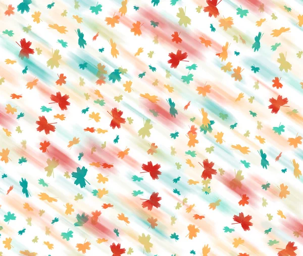 Autumn Leaf Background Shows Color Motion Blur Illustration — Stok fotoğraf