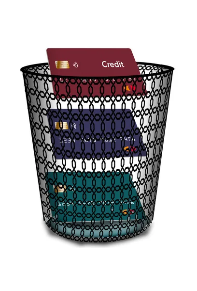 Credit Cards Losing Favor Being Disposed Young Conusmers Seen Illustration — Stok fotoğraf