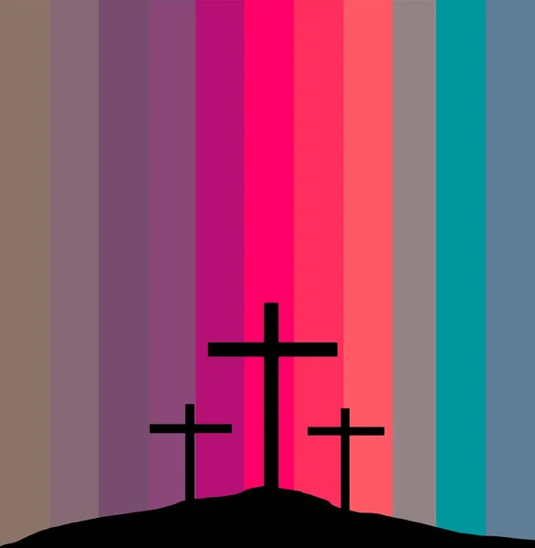 Christus Worden Gezien Silhouetten Voorkant Van Een Kleurrijke Hemel Deze — Stockfoto