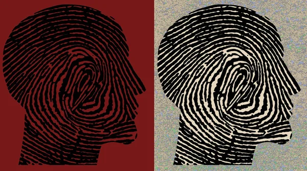 Fingerprint Forms Head Man Illustration Security Identification — Photo