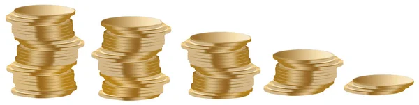 Gold Coins Seen Stacks Illustration —  Fotos de Stock