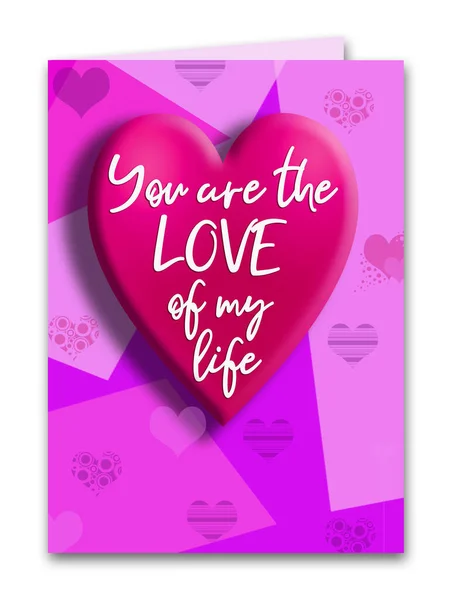 Here Valentines Day Card White Background Says You Love Life — Stock Photo, Image