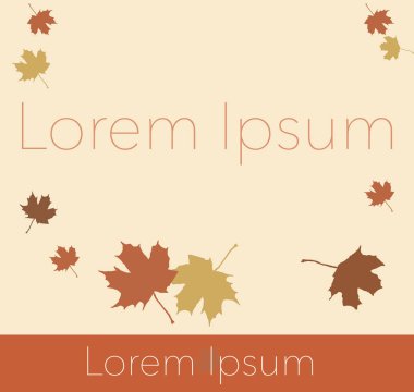 Düşen akçaağaç yapraklı bir sonbahar arkaplan grafiği metin ya da sanat eserlerine yer verir. Renkler ılık portakallar, kahverengiler ve krem rengidir..