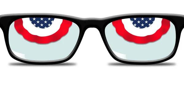 Rote Weiße Und Blaue Ammern Sind Brillenrahmen Sehen Und Sehen — Stockfoto