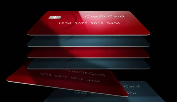 一般的なクレジットカードまたはデビットカードは Dイラストで見られます — ストック写真