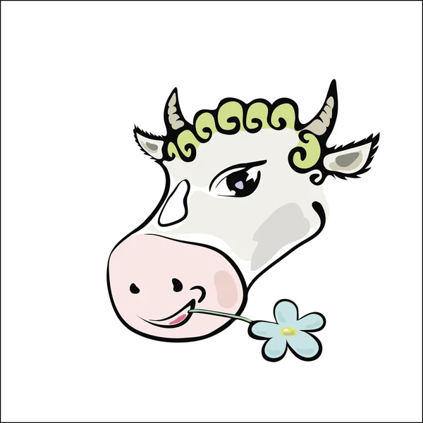 Image colorée avec une vache — Image vectorielle