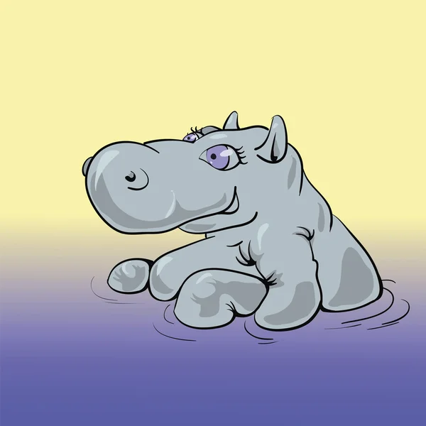 Hippopotame dans l'eau — Image vectorielle