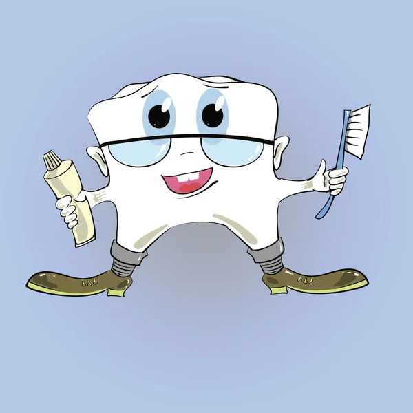 Pasta de dentes e de dentes — Vetor de Stock