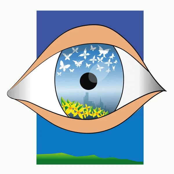 Oeil bleu — Image vectorielle