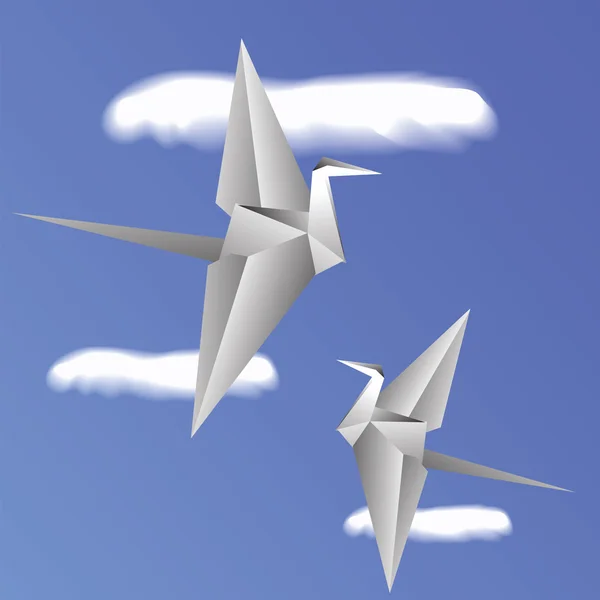 Papier oiseaux — Image vectorielle
