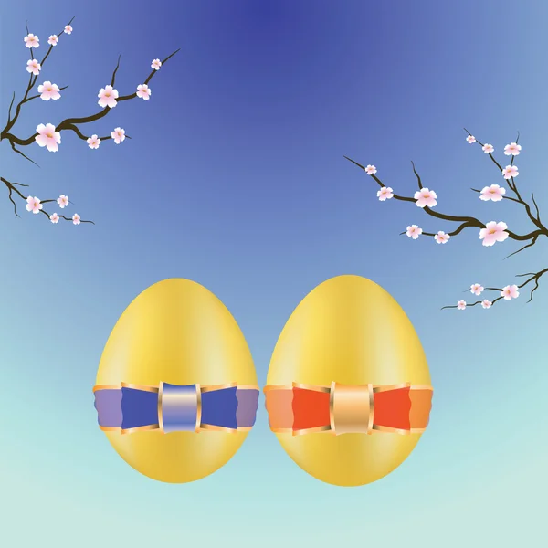 Deux oeufs de Pâques — Image vectorielle